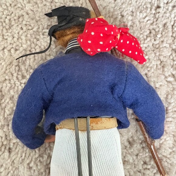 Vintage Folk Art Hobo Figurine‎ Hard Face, Lower Legs, Shoes & Hands 9” on Stand - Picture 8 of 11